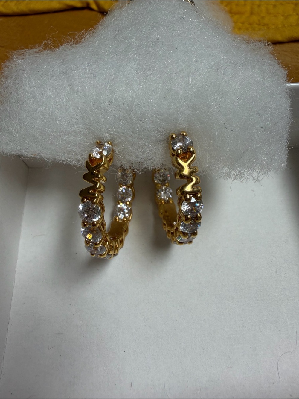 Michael Kors Gold Crystal Hoop Earrings